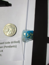 Load image into Gallery viewer, 46.3 ct. (31x21x9 mm) Stabilized Kingman Turquoise Side Drilled Pendent Gemstone, FC 058