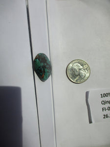 26.5 ct. (30x24x4 mm)  100% Natural Qingu Mine (Hubei) Turquoise Gemstone, FI 015