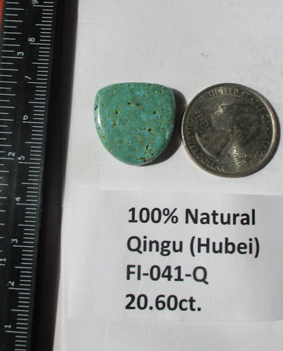 20.6 ct. (21x21x5 mm)  100% Natural Qingu Mine (Hubei) Turquoise Cabochon, Gemstone, FI 041