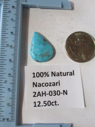 12.5 ct. (24x17x3.5 mm) 100% Natural Nacozari (Naco) Turquoise Cabochon Gemstone, # 2AH 030 s