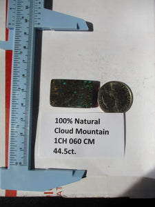 44.5 ct. (29.5x19.5x6 mm) 100% Natural  Cloud Mountain Turquoise  Cabochon, Gemstone, # 1CH 060