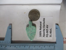 Load image into Gallery viewer, 31.4 ct. (40.5x21x5 mm) 100% Natural Apache Variscite Arrowhead Cabochon, Gemstone, # FQ 007