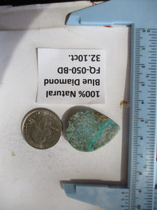 32.1 ct. (30x24x6 mm) Natural Blue Diamond Turquoise, Cabochon Gemstone, # FQ 050