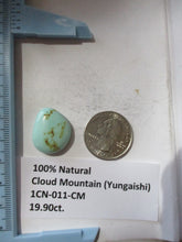 Load image into Gallery viewer, 19.9 ct. (22x18x7  mm) 100% Natural Cloud Mountain (Yungaishi) Turquoise Cabochon Gemstone, 1CN 011