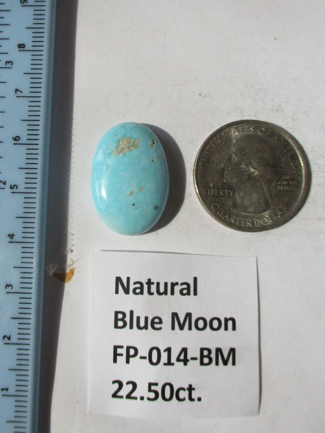 22.5 ct. (24x17x7 mm) 100% Natural Blue Moon Turquoise Cabochon Gemstone, # FP 014