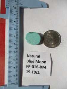 19.1 ct. (20x17x6.5 mm) 100% Natural Blue Moon Turquoise Cabochon Gemstone, # FP 016