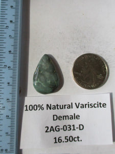 16.5 ct. (26x17.5x5 mm) 100% Natural Damele Variscite Cabochon Gemstone, # 2AG 031 S