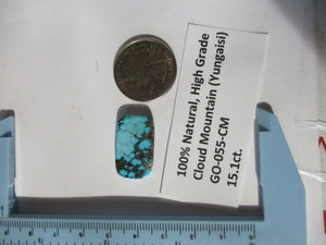 15.1 ct. (23x14x4 mm) 100% Natural High Grade Web Cloud Mountain (Yungaishi) Turquoise Cabochon Gemstone, GO 055