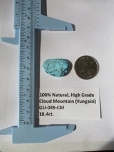 Load image into Gallery viewer, 18.4 ct. (24.5x17x5 mm) 100% Natural High Grade Web Cloud Mountain (Yungaishi) Turquoise Cabochon Gemstone, GU 049