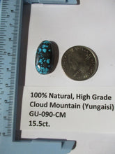 Load image into Gallery viewer, 15.5 ct. (23x12x6 mm) 100% Natural High Grade Web Cloud Mountain (Yungaishi) Turquoise Cabochon Gemstone, GU 090