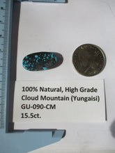 Load image into Gallery viewer, 15.5 ct. (23x12x6 mm) 100% Natural High Grade Web Cloud Mountain (Yungaishi) Turquoise Cabochon Gemstone, GU 090
