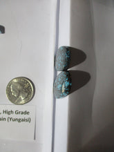 Load image into Gallery viewer, 48.0 ct. (32x18.5x4 mm) 100% Natural High Grade Web Cloud Mountain (Yungaishi) Turquoise Pair Cabochon Gemstone, GV 004