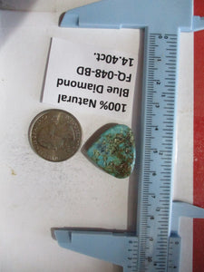 14.4 ct. (22x24x5 mm) Natural Blue Diamond Turquoise, Cabochon Gemstone, # FQ 048