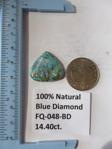 14.4 ct. (22x24x5 mm) Natural Blue Diamond Turquoise, Cabochon Gemstone, # FQ 048