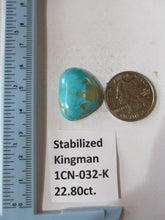 Load image into Gallery viewer, 22.8 ct. (25x19.5x5.5 mm) Stabilized Kingman Turquoise, Cabochon Gemstone, 1CN 032