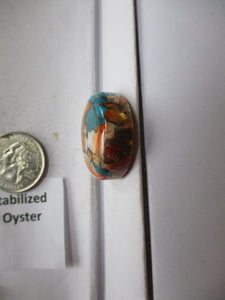 77.4 ct. (27 round x 10 mm) Pressed/Stabilized Kingman Spiny Oyster Turquoise Cabochon, Gemstone, 1CQ 058