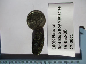 27.0 ct. (27x14x8 mm) 100% Natural Red Blue Boy Variscite, Cabochon Gemstone, FV 052