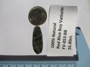16.8 ct. (29x12.5x6 mm) 100% Natural Red Blue Boy Variscite, Cabochon Gemstone, FV 053