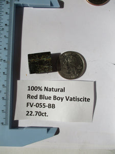 22.7 ct. (19x16x7 mm) 100% Natural Red Blue Boy Variscite, Cabochon Gemstone, FV 055