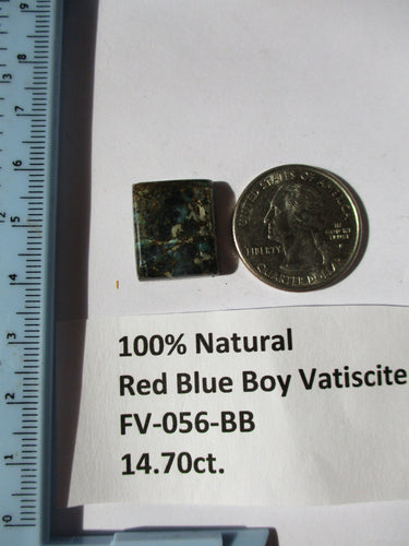 14.7 ct. (18x15x5 mm) 100% Natural Red Blue Boy Variscite, Cabochon Gemstone, FV 056