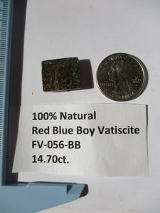 14.7 ct. (18x15x5 mm) 100% Natural Red Blue Boy Variscite, Cabochon Gemstone, FV 056