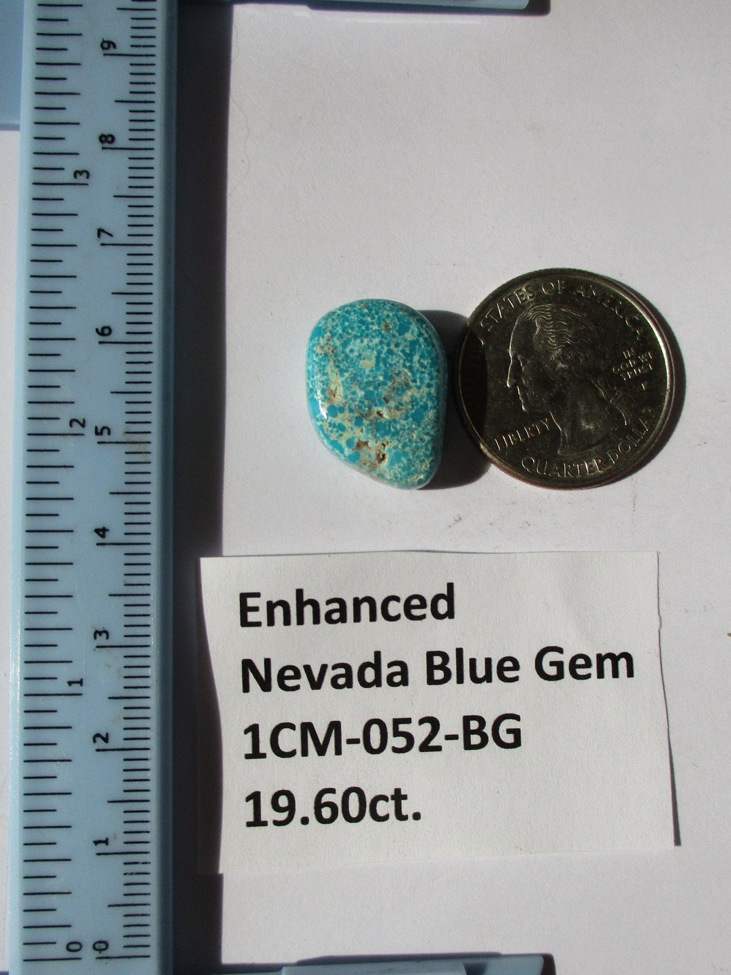 19.6 ct (24x15x7 mm) Enhanced Nevada Blue Gem Turquoise, Cabochon Gemstone, # 1CM 052 s