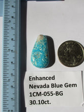 Load image into Gallery viewer, 30.1 ct (30x16x7 mm) Enhanced Nevada Blue Gem Turquoise, Cabochon Gemstone, # 1CM 055 s