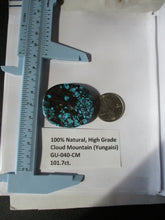 Load image into Gallery viewer, 101.7 ct. (41x35x7 mm) 100% Natural High Grade Web Cloud Mountain (Yungaishi) Turquoise Cabochon Gemstone, GU 040