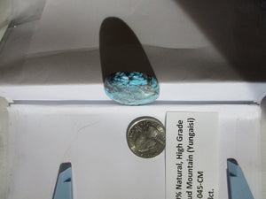 51.8 ct. (43x27x5 mm) 100% Natural High Grade Web Cloud Mountain (Yungaishi) Turquoise Cabochon Gemstone, GU 045