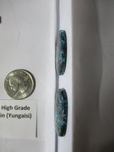 Load image into Gallery viewer, 48.0 ct. (32x18.5x4 mm) 100% Natural High Grade Web Cloud Mountain (Yungaishi) Turquoise Pair Cabochon Gemstone, GV 004