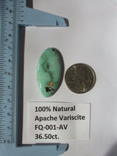 Load image into Gallery viewer, 36.5 ct. (39x19x6 mm) 100% Natural Apache Variscite Cabochon, Gemstone, # FQ 001
