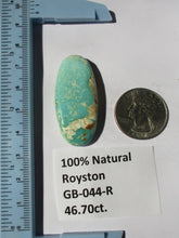 Load image into Gallery viewer, 46.7 ct. (42x20x7 mm) 100% Natural Royston Turquoise Cabochon Gemstone, # GB 044