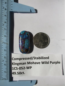 49.5 ct. (34x16x8.5 mm) Pressed/Dyed/Stabilized Kingman Wild Purple Mohave Turquoise Gemstone # 1CS 052