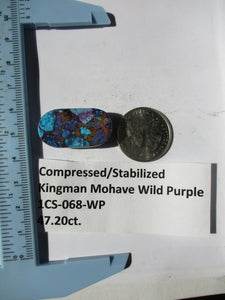 47.2 ct. (30X16X10 mm) Pressed/Dyed/Stabilized Kingman Wild Purple Mohave Turquoise Gemstone # 1CS 068