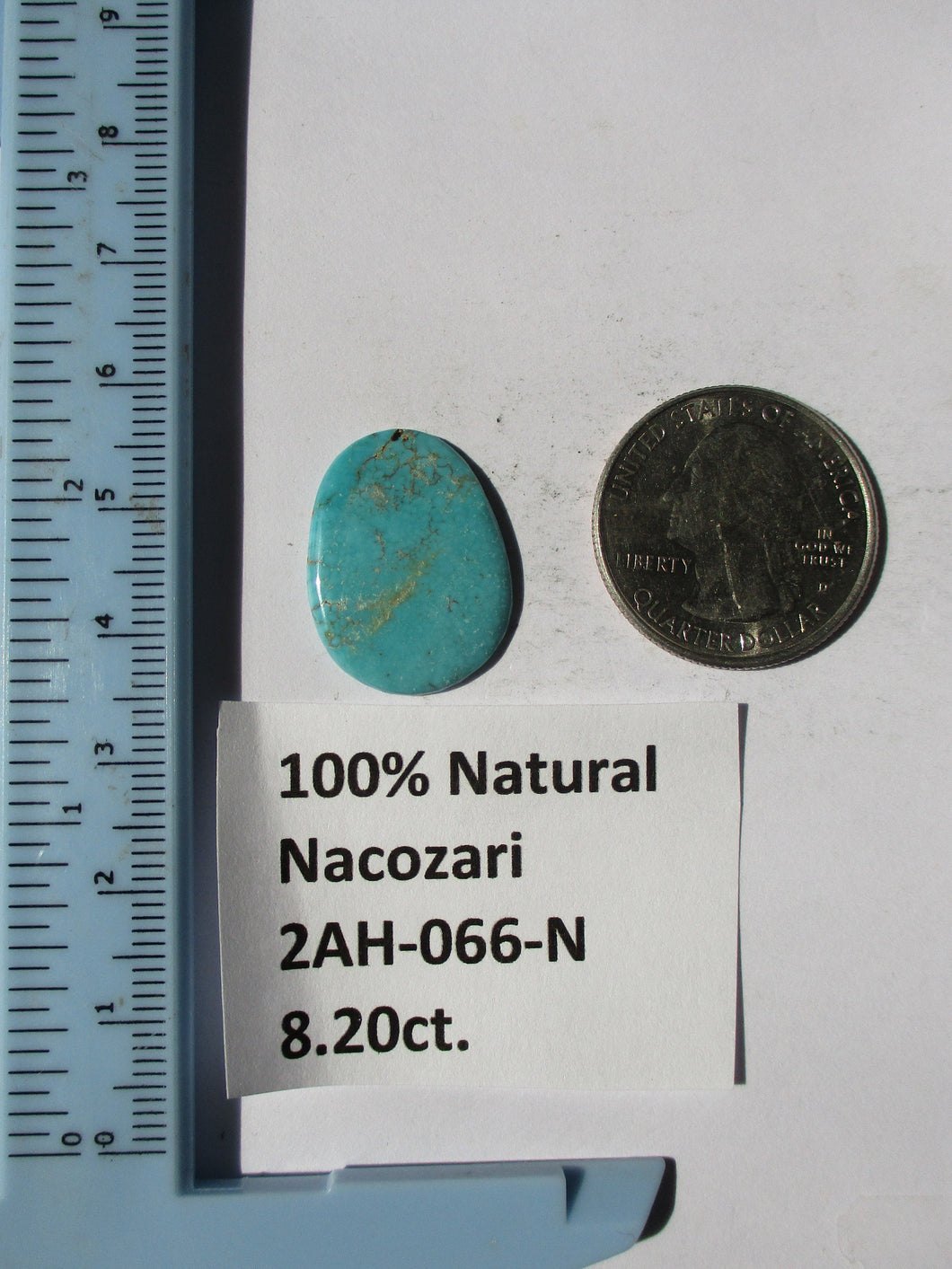 8.2 ct. (22x17x3 mm) 100% Natural Nacozari (Naco) Turquoise Cabochon Gemstone, # 2AH 066 s