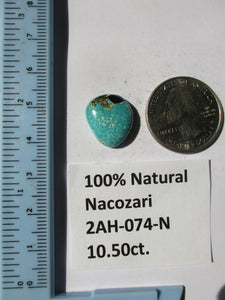 10.5 ct. (16x14x6 mm) 100% Natural Nacozari (Naco) Turquoise Cabochon Gemstone, # 2AH 074 s
