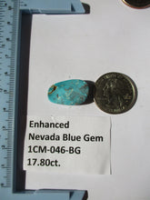 Load image into Gallery viewer, 17.8 ct ( 23x15x5.5 mm) Enhanced Nevada Blue Gem Turquoise, Cabochon Gemstone, # 1CM 046 s