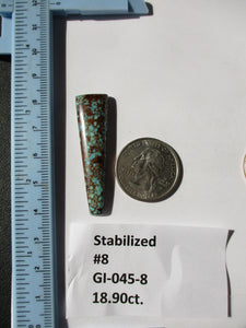 18.9 ct (45x12x5 mm) Stabilized #8 Web Turquoise Cabochon Gemstone, # GI 045