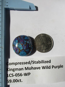 59.0 ct. (26x24.5x11 mm) Pressed/Dyed/Stabilized Kingman Wild Purple Mohave Turquoise Gemstone # 1CS 056
