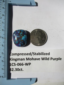42.3 ct. (24X20X9 mm) Pressed/Dyed/Stabilized Kingman Wild Purple Mohave Turquoise Gemstone # 1CS 066