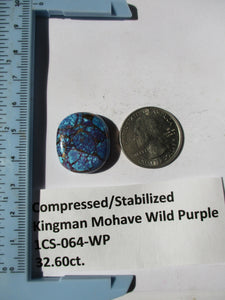 32.6 ct. (24X20X7 mm) Pressed/Dyed/Stabilized Kingman Wild Purple Mohave Turquoise Gemstone # 1CS 064