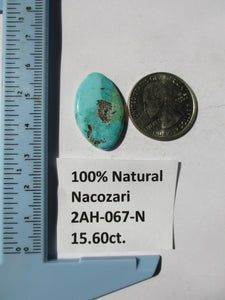 15.6 ct. (27x17x3.5 mm) 100% Natural Nacozari (Naco) Turquoise Cabochon Gemstone, # 2AH 067 s