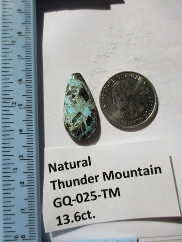 13.6 ct. (28x13.5x5 mm) Natural Rare Thunder Mountain Turquoise Cabochon, Gemstone GQ 025