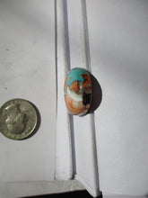 Load image into Gallery viewer, 45.2 ct. (30x23x7 mm) Pressed/Stabilized Kingman Spiny Oyster Turquoise Cabochon, Gemstone, 1CV 060
