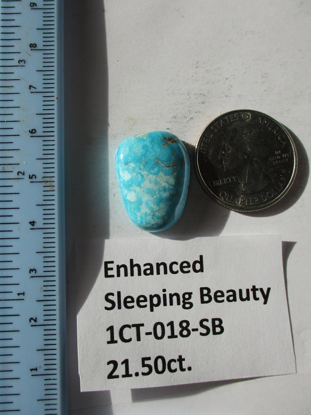 21.5 ct. (23x17x6 mm) Enhanced Sleeping Beauty Turquoise Cabochon Gemstone, # 1CT 018 s