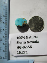 Load image into Gallery viewer, 16.2 ct. (17.5x14x7 mm) 100% Natural Sierra Nevada Turquoise Cabochon Gemstone, # HG 02