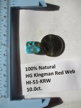 Load image into Gallery viewer, 10.0 ct. (15x12x5 mm) 100% Natural High Grade Kingman Red Web Turquoise Cabochon Gemstone, HI 51