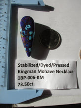 Load image into Gallery viewer, 73.5 ct (43x16x13 mm) Pressed, Dyed, Stabilized Kingman Mohave Turquoise Drilled Pendant 1BP 006