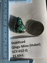 Load image into Gallery viewer, 33.6 ct. (27x19x9 mm) Stabilized Qingu Mine (Hubei) Turquoise Cabochon, Gemstone, 1CY 012