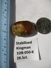 Load image into Gallery viewer, 28.5 ct. (30x21x5 mm) Stabilized Kingman Turquoise  Gemstone, 1DB 050